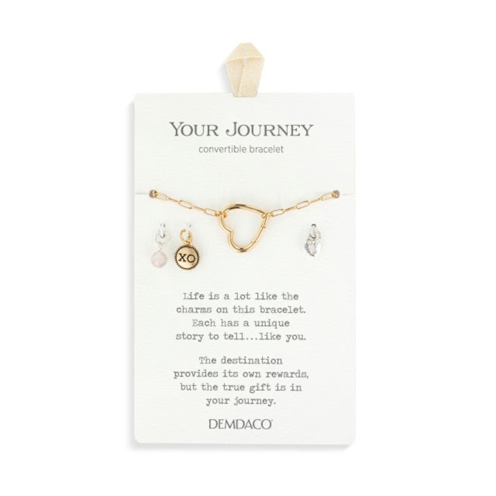 Demdaco Silver and Gold Toned Convertible Bracelet with Charms